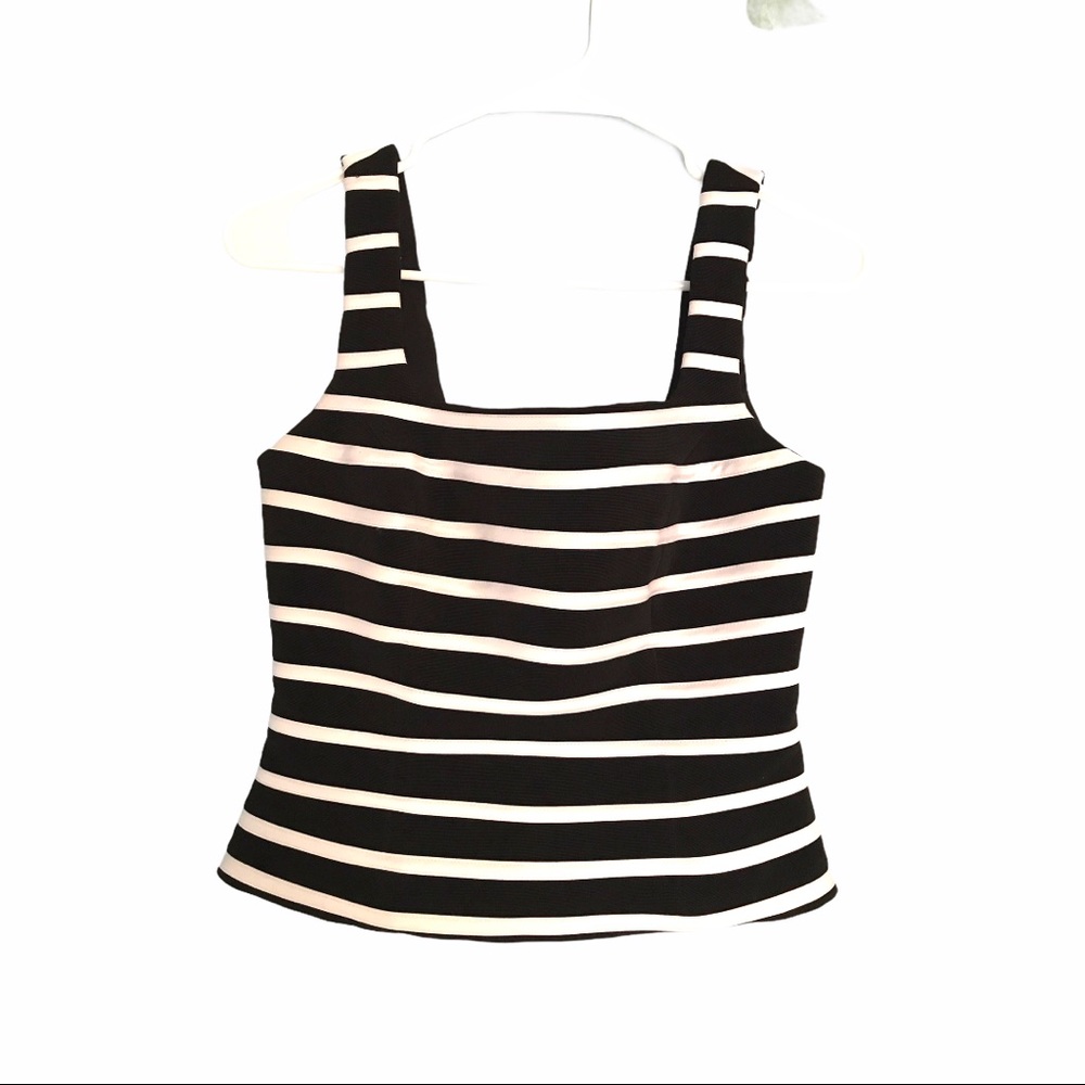 Vintage JS Collection Square Neck Striped Top